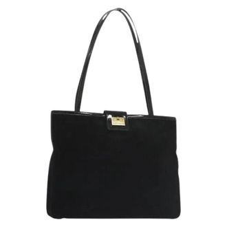 Ferragamo Pre-owned Suede handbags - Dames - Vintage Schoudertas - Zwart - ONE Size - Su&egrave;de - Vintage