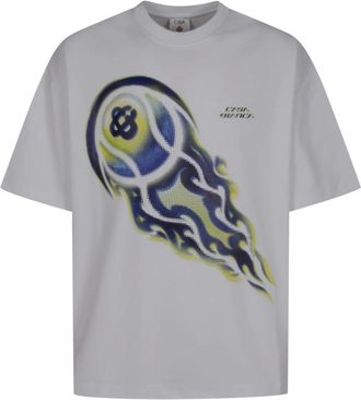 Casablanca T-Shirts, male, White, S, Flaming Tennis Ball Oversized Tee