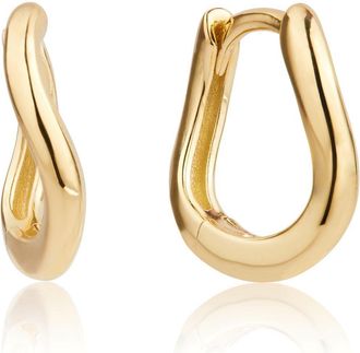 Lily & Roo Gold Wave Huggie Hoop Earrings
