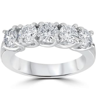 Pompeii3 1 1/2ct Diamond Wedding Anniversary Band 14k White Gold Ring Size Selectable