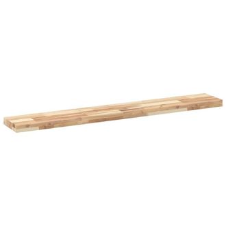 Berkfield Home Compact Floating Shelves 2 pcs 140x20x4 cm Untreated Solid Wood Acacia in Brown | Size: 140 x 20 x 4 cm