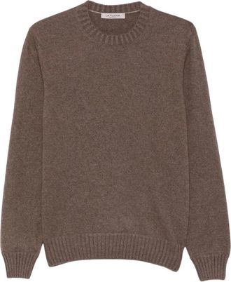 La Fileria Maglione Girocollo in Cashmere - - Knitwear - Uomo - Marrone - L