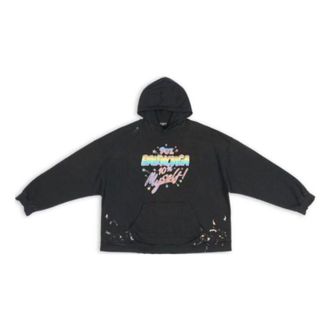 Balenciaga 90/10 Hoodie Wide Fit Washed Black 674986TMVH41055