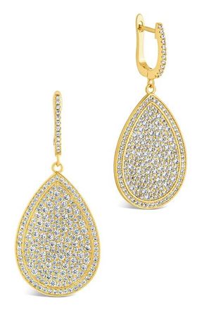 Sterling Forever Selma Cubic Zirconia Teardrop Earrings in Gold at Nordstrom