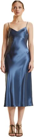 Cynthia Rowley Garbo Slip Dress - Dames - Feestkleedjes - Blauw - S - Denim - Kleedjes