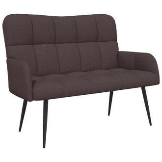 vidaXL Sof&aacute; De 2 Plazas Marr&oacute;n Oscuro 115 X 61 X 87 Cm Tela Vidaxl