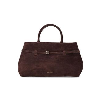 Manu Atelier Manu Atelier Le Cambon 35 Brown Suede Bag Deep Calf Leather Tote