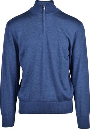 Paul & Shark Pullover met halve rits - Heren - Vesten met rits - Blauw - M - Wol - Hoodies & sweatvesten