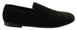 Dolce & Gabbana Green Velvet Slip On Mens Loafers Shoes - Size EU 39