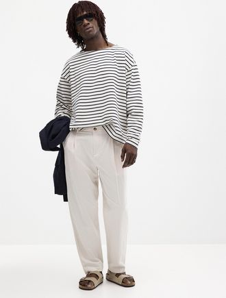 Le 31 Mens Cotton-linen pant Reykjavik fit - Tapered with pleats