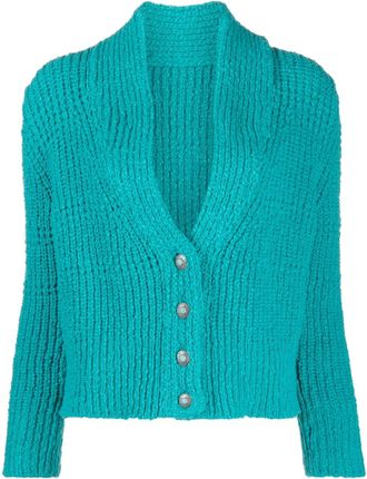 Fortela V-neck cropped cotton cardigan - women - Cotton - S - Blue