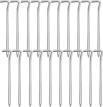 OEM [mai Usato]confezione Da 20 Picchetti Per Tende In Metallo, Picchetti Da Campeggio Da 18 Cm, Ideali Per Giardinaggio E Pesca