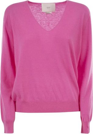 VANIS&Eacute; V-hals Cashmere Trui - Dames - Cashmere truien - Roze - L - Truien & Vesten