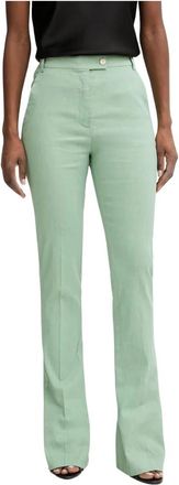 Pinko Kostuumbroek - Dames - Wijde Broeken - Groen - XS - Katoen - Broeken