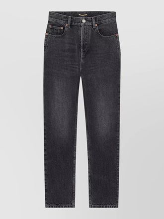 Saint Laurent high rise cropped slim denim trousers