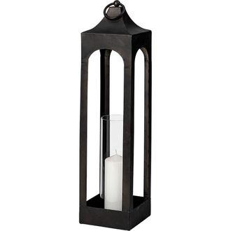 Mercana Ina Charcoal Metal Candle Holder Lantern in Black at Nordstrom, Size Small