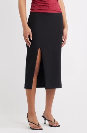 Open Edit Muse Ponte Pencil Skirt in Black at Nordstrom, Size Xx-Small