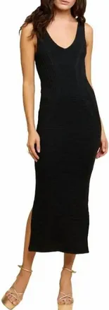 Ciebon Sleeveless Knit Midi Dress In Black