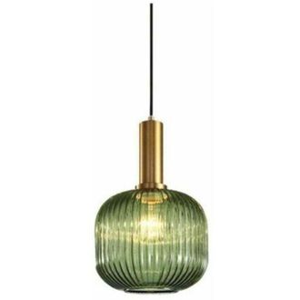 OEM L&aacute;mpara Colgante Industrial Vintage, L&aacute;mpara De Techo Colgante De Estilo Retro-moderno, Pantalla De Cristal Con Portal&aacute;mparas De Lat&oacute;n Pulido [clase E
