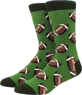 Generic Rugby Print Crew Socks, Rugby Gift (UK Adult Size 4-7)