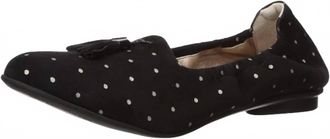 BeautiFeel Womens Holly Ballet Flat Shoes In Black Suede/bronze Dots