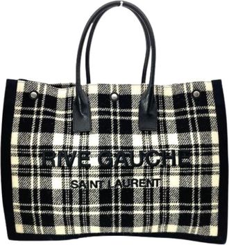 Saint Laurent Pre-owned Tote Bags, female, Multicolor, Size: ONE SIZE Pre-owned Cotton Shoulder Tote Bag