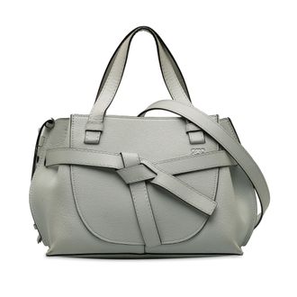 Loewe Pre-owned Womens Puzzle Small Knotted Leather Bag - Light Grey - One Size