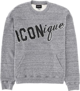 Dsquared2 Grey Graphic Crew Neck Sweatshirt