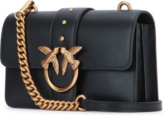 Pinko Womens Tracolla Shoulder Bag Black Leather