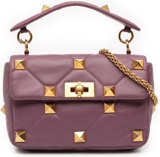 Valentino Garavani Borsa a tracolla Nappa Roman media con borchie 2018-2025 - Viola