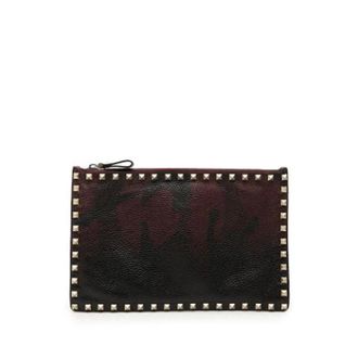 Valentino Pre-owned Vintage Rockstud Clutch - Dames - Pre-owned - Rood - Maat: ONE Size Leer