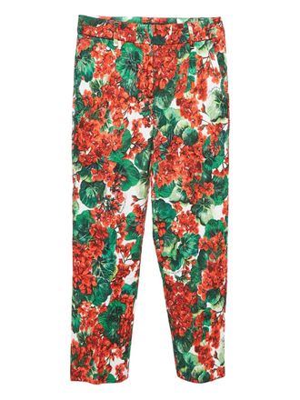 Dolce & Gabbana Pantaloni a fiori - Rosso