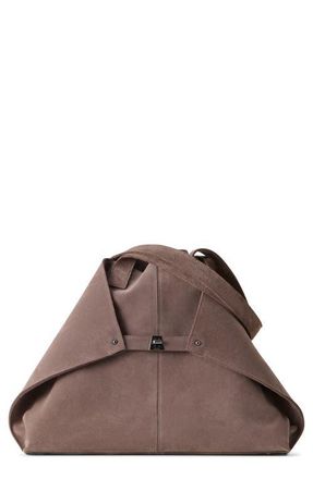 Akris Medium AI Suede Convertible Shoulder Tote in Taupe at Nordstrom