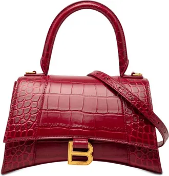 Balenciaga Pre-owned Balenciaga Small Croc Embossed Hourglass Top Handle Bag Ladies V9Y001SFMARQWFIQ