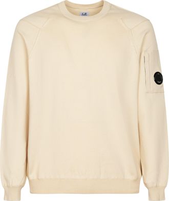C.P. Company Cotton Sea Island Crewneck Sweater with Lens Detail