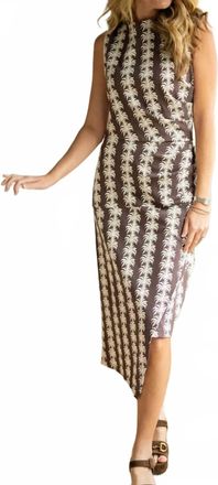 Sail to Sable Wrap Midi Dress In White/ Chocolate