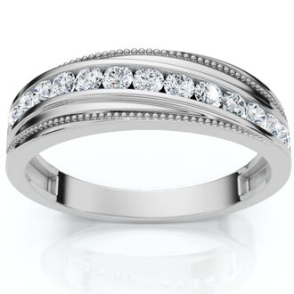 Pompeii3 1/2Ct Mens Diamond Wedding Anniversary Ring 10k Gold Lab Grown Channel Set