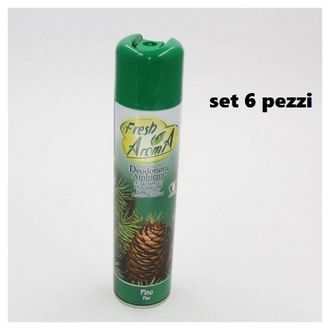 Trade Shop Trade Shop - Set 6 Pz Deodorante Per Ambiente Spray Profumo Casa Fresco 300 Ml Pino