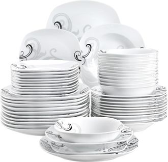 OEM Juego De Vajilla De Porcelana, Dise&ntilde;o Floral, Forma Cuadrada