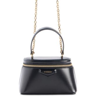 Givenchy Mini Antigona Vanity Leather Handbag in 001-Black at Nordstrom