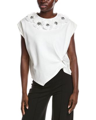 Gracia Floral Applique Side Twist Top