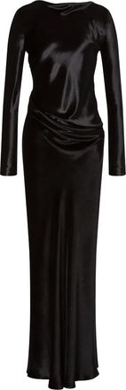 Alberta Ferretti Abito lungo in raso - Nero