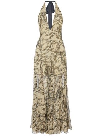 Temperley London Silvana maxi dress - women - Silk/Lurex/Viscose - 14 - Green
