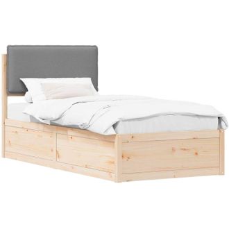 vidaXL Estructura De Cama Con Cabecera Tapizada Gris Claro Vidaxl