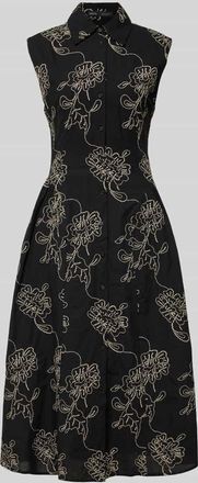 Mango Hemdblusenkleid im Allover-Look Modell CATARINA in Black, Gr&ouml;&szlig;e XS