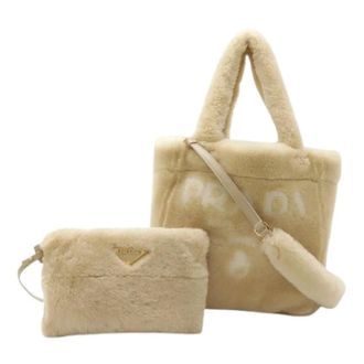 Prada Pre-owned Tote Bags, female, Beige, Size: ONE SIZE Pre-owned Tote Bag