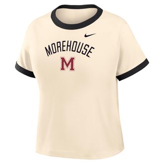Nike Womens College (Morehouse College) Cropped Ringer T-Shirt in Brown | ZW04N9MORE26-NAB
