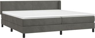 vidaXL Cama Box Spring Con Colch&oacute;n Terciopelo Gris Oscuro 200x200 Cm Vidaxl