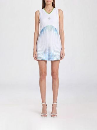 Casablanca Polka Dot Polyester Mini Dress with V-Neck
