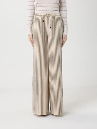 Max Mara Striped Cotton And Silk Palazzo Trousers